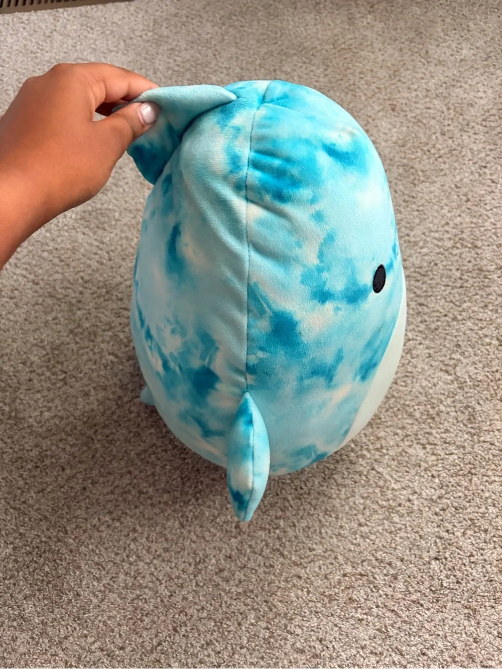Squishmallows Aqua Tie-Dye Plush Fish Pillow